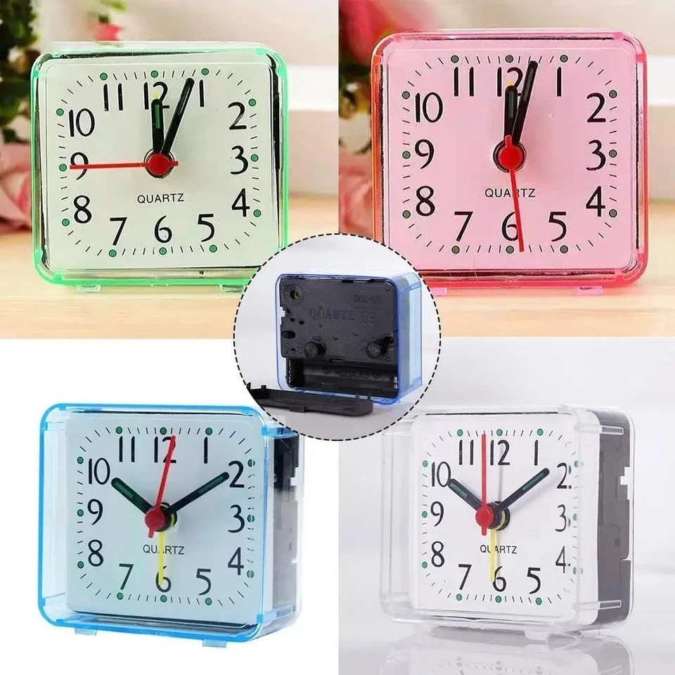 Silent Compact & Portable Alarm Clock Travel Quartz Beep Alarm Clock Small Cute gallery