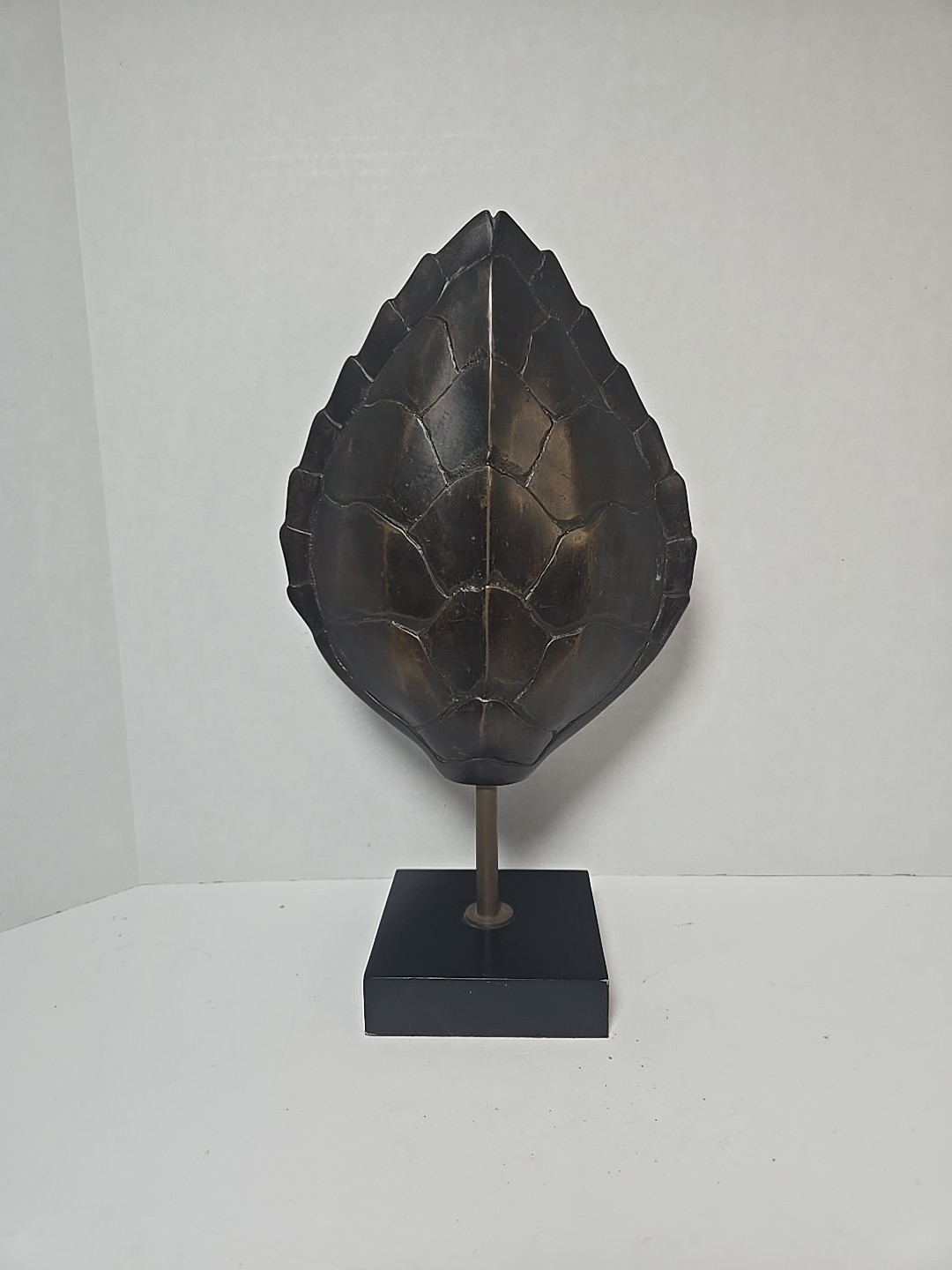 13" Turtle / Tortoise Shell Bronze Sculpture on Platform Base gallery